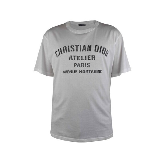 Dior White Cotton T-Shirt With Christian Atelier Print - NWT
